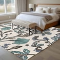 thumbnail image 2 of Vintage Blue Floral Washable Area Rug 5 x 8 ft Farmhouse Indian Flower , Soft Non Slip Rugs Stain Repellent Indoor Felt Carpet for Living Dining Room Bedroom Home Office, 2 of 9