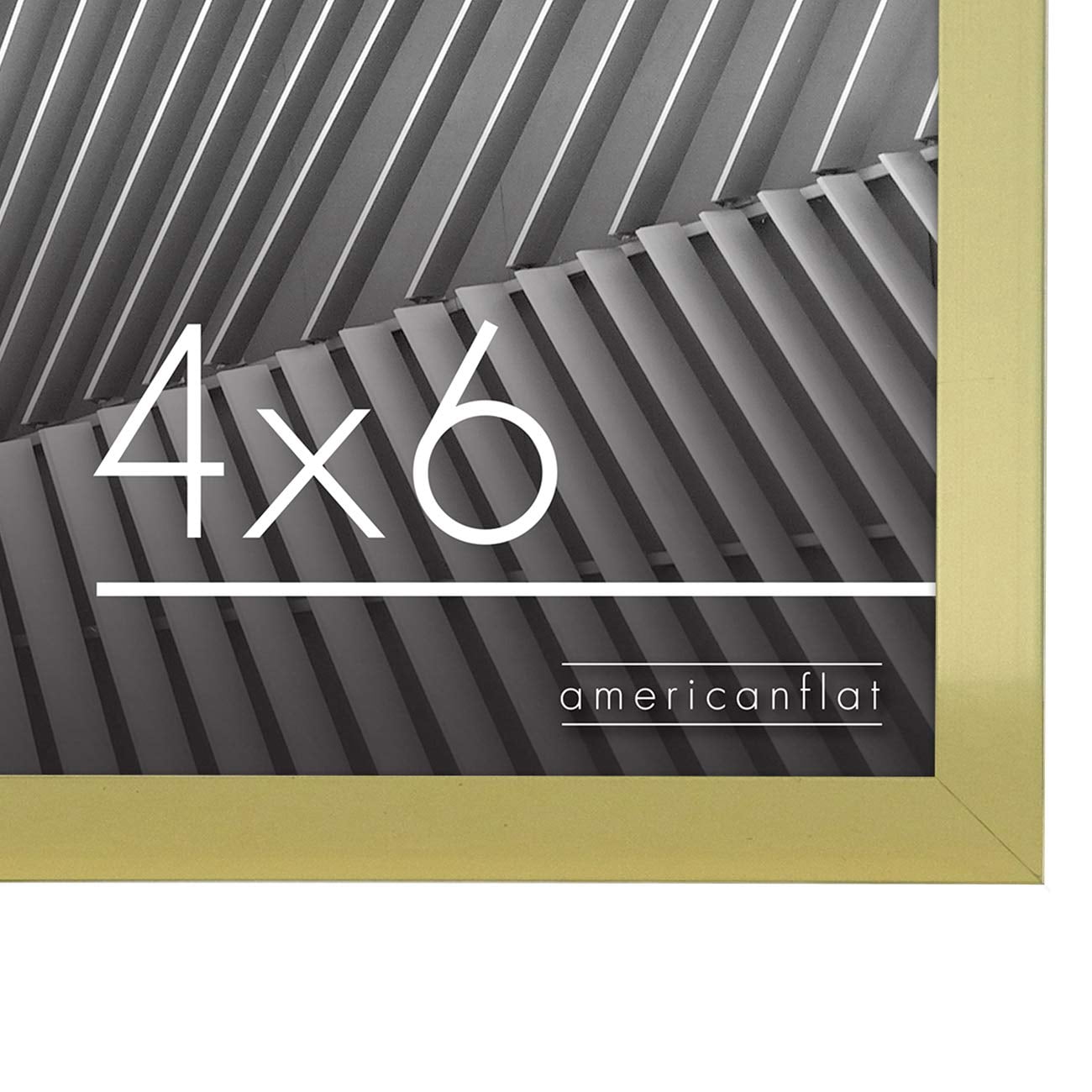Americanflat 4x6 Picture Frame in Gold with Shatter Resistant Glass - Horizontal and Vertical Formats for Wall and Tabletop