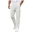 thumbnail image 3 of Akiihool Men's Casual Pants Big and Tall Men’s Casual Trousers Elastic Loose Fit Winter Pants White,XXL, 3 of 9