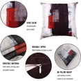 thumbnail image 7 of Red and Grey Abstract Art Pillow Cover, Modern Black White Wall Decorative Throw Pillows Cushion Cover for Bedroom Sofa Living Room 18 x 18 Inch Set of 2, 7 of 7
