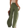 thumbnail image 4 of Qiylii Linen Wide Leg Smocked Waist Palazzo Pants for Women Casual Summer High Waisted Lounge Trousers with Pockets, 4 of 5