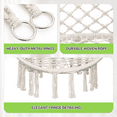 thumbnail image 4 of Magshion Hammock Chair, Hanging Swing with Macrame and Cushion, Hanging Cotton Rope Chair for Indoor Outdoor Bedroom Patio Yard Deck Garden and Porch, Max 350 lbs, Beige/Green, 4 of 8