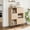 Natural Wood, variant on Modern Accent Cabinet with Doors and 3-Tier Storage Cabinet, Wooden Buffet Display Stand with Strong Legs for Living Room, Dining Room, Kitchen, Hallway (Brown)