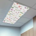 thumbnail image 2 of 2 Pack Spring Summer Flower Fluorescent Light Covers for Ceiling Lights Eucalyptus Leaves Countryside Magnetic Ceiling Light Covers Overhead Light Filters for Office Classroom Home, 2 of 9