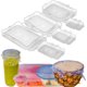 thumbnail image 1 of Tapas elásticas de silicona para contenedores de alimentos - Reutilizables, rectangulares, paquete de 12 - Cubiertas a prueba de fugas y ecológicas para almacenar alimentos frescos en recipientes de, 1 of 6