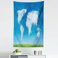 thumbnail image 1 of World Map Tapestry, Graphic Design of Shaped Clouds in the Sky with Colors Nature Art Print, Fabric Wall Hanging Decor for Bedroom Living Room Dorm, 5 Sizes, Blue Green White, by Ambesonne, 1 of 1