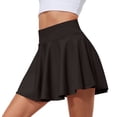 thumbnail image 2 of Women's Tennis Golf Skirts High Waisted with Pockets Inner Shorts for Athletic Skorts Sports Running Pickleball Black S, 2 of 3