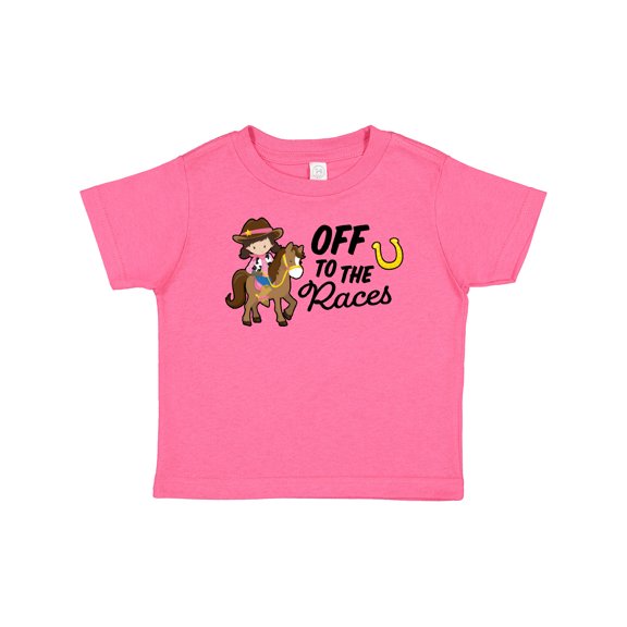 Inktastic Off To The Races with Cowgirl on Horse Girls Baby T-Shirt