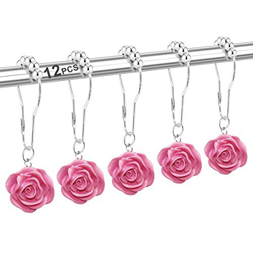 Details about   Yapicoco 12PCS Shower Curtain Hooks Rings for Bathroom Decorative Resin Shower