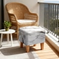 thumbnail image 2 of TSOVTHRID White Marble Texture Print Stretch Ottoman Covers, Soft Square Slipcover for Folding Storage Stool with Elastic Bottom Removable Furniture Protector, 2 of 7