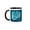 Black/White, variant on 3drose, Turquoise Metallic Leaves with Deep Teal Blue Frame, 11oz Two-tone Blue Mug