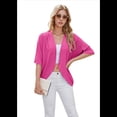 thumbnail image 2 of Cárdigan con Cuello en V y Aberturas Laterales, Color Rosa Brillante, Talla S, 2 of 10