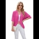 thumbnail image 2 of Cárdigan con Cuello en V y Aberturas Laterales, Rosa Brillante, Talla XXL, 2 of 10