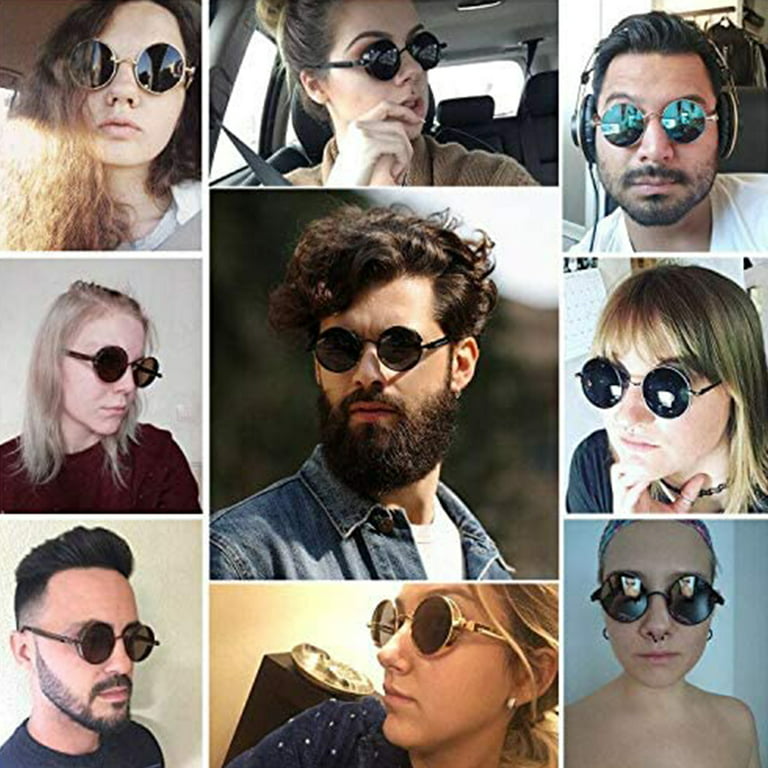 1 pcs Polarized Sunglasses For Men, Uv Protection, Round Gothic