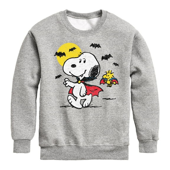 Peanuts - Vampire Snoopy with Woodstock - Toddler And Youth Crewneck Fleece Sweatshirt
