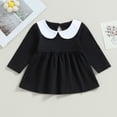 thumbnail image 2 of Toddler Baby Girl Halloween Outfit Black Tutu Dress Long Sleeve Doll Collar Tulle Skirts Kids Halloween Party Dresses, 2 of 7