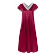 thumbnail image 3 of Birdeem Robe d'Été pour Femme, Mode, Unie, Col en V, Dentelle, Manches Courtes, Chandail, 3 of 12