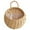 Beige, variant on Handcrafted Round Wicker Basket with Handle, Versatile Decorative Storage Solution for Home and Garden Use