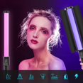 thumbnail image 4 of Varita de luz de fotografía RGB 18 Modo de iluminación Batería recargable incorporada CRI≥90 Tubo portátil 3000K-6500K Palo de luz de video , con hoja hoja de sombreado Sunnimix Varita de luz de fotografía, 4 of 8