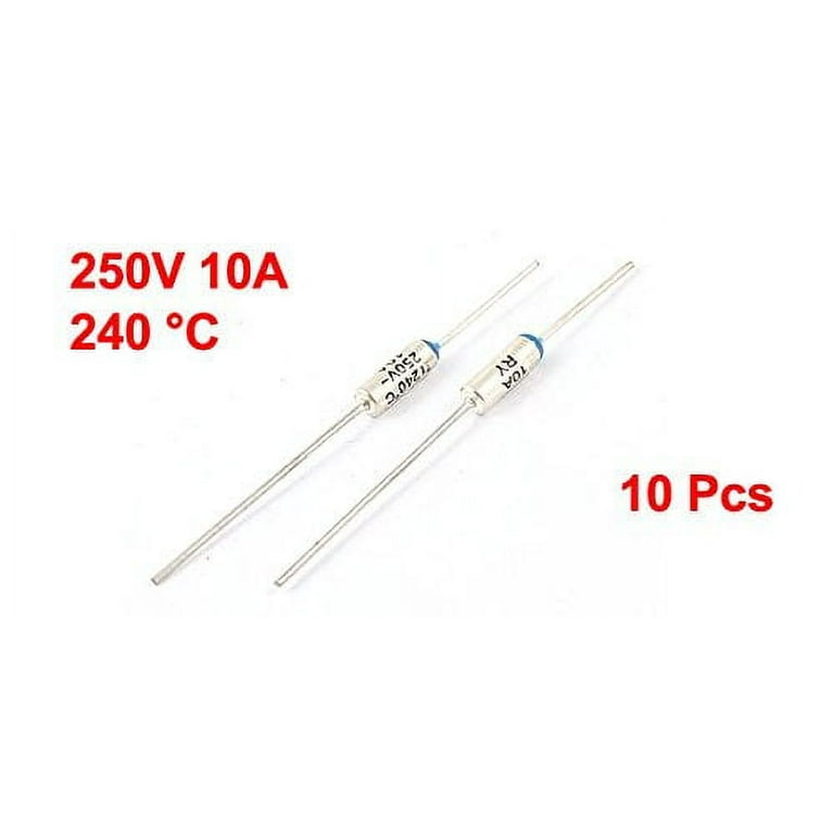 110??C Thermal Fuse 10A 250V - 5 Pack Ceramic Thermal Cutoff Fuses For Appliances