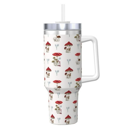

Goofa Different Mushrooms Print 40oz Ice Bully With Handle And Straw Stainless Steel Vacuum Insulated Cup And 2 In 1 Straw Lid