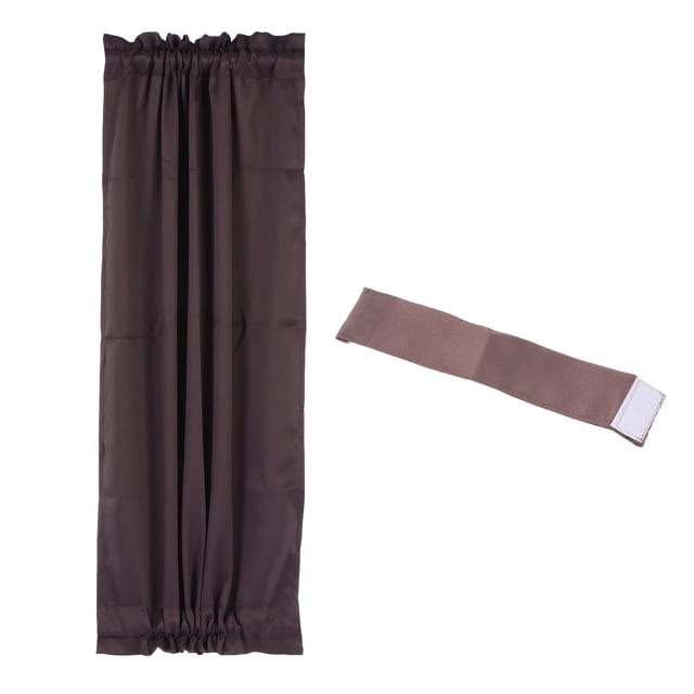 Unique Bargains Rideau Occultant pour Porte, 25 Pieds L x 40 Pieds L Rideau de Porte pour Fenêtre Française 1 Panneau, Brun