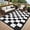 Black and White, variant on Memoryfield Waterproof 8' x 10' Outdoor Rug, Reversible Plastic Straw Rugs, Foldable Modern Geometric Plaid Outside Camping Carpet for Picnic, Backyard, Deck, Black & Brown
