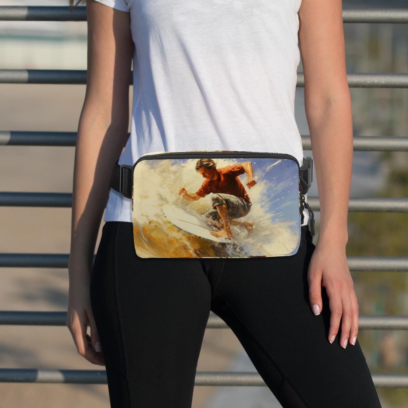 Surfing Adjustable Lightweight Running Belt with Extension Strap and Belt Bag/Fanny Pack – Unisex