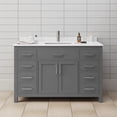 thumbnail image 2 of Wyndham Collection Beckett 54" Wood Single Bathroom Vanity in Dark Gray/Nickel, 2 of 6