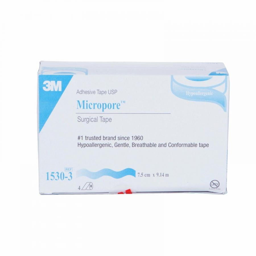 3M Micropore Surgical Tape, Easy Tear, 3 Inches x 10 Yards, White, Nonsterile, Latexfree, 4