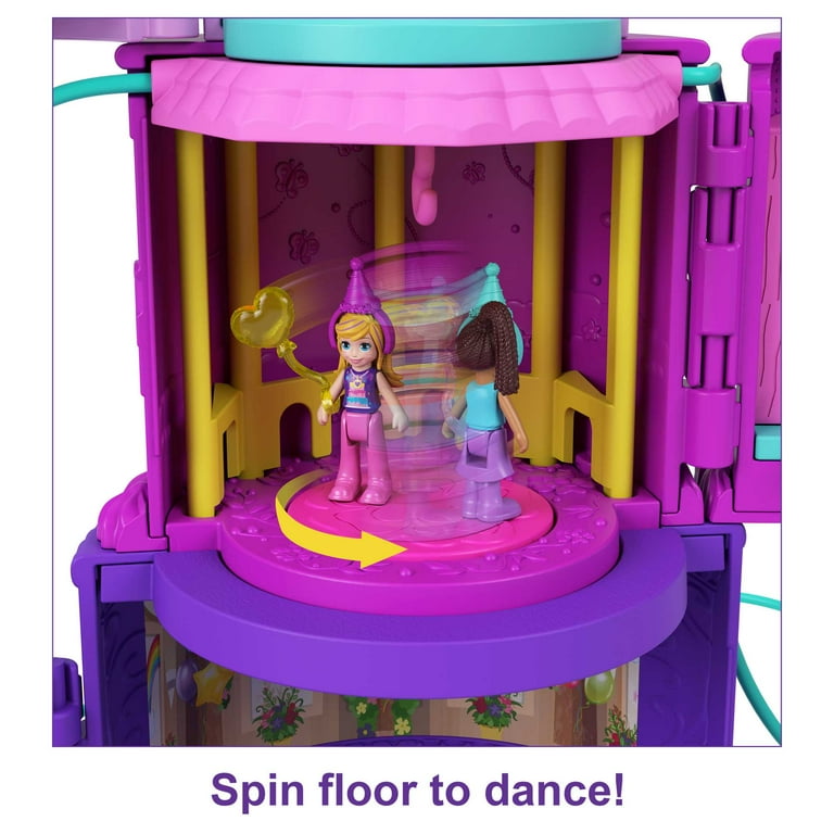 Polly Pocket 2-in-1 Spin 'n Surprise Birthday, Unicorn Toy with 2