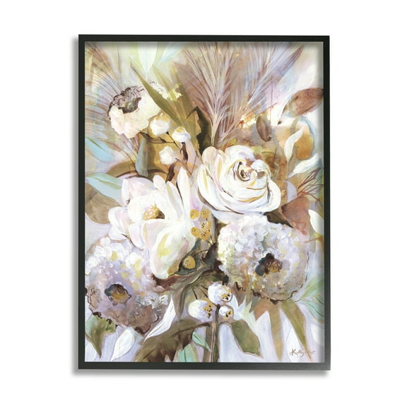 Stupell Abstract Flower Bouquet Mixed Florals Botanical & Floral Painting Black Framed Art Print Wall Art