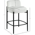 thumbnail image 3 of Meridian Furniture Burton Cream Chenille Fabric Stool (Set of 2), 3 of 8