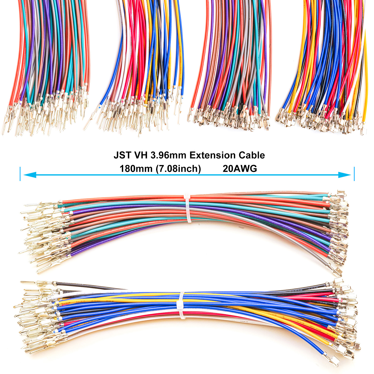 Keszoox JST VH 3.96mm Male Female Cable Connector Kit 20AWG Premium Pre-Crimped Cables