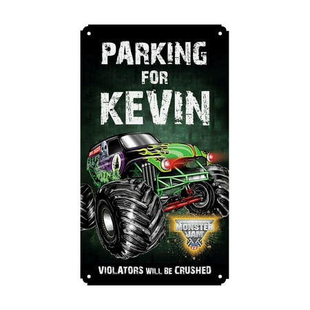 Personalized Monster Jam Violators Will Be Crushed Tin Room Sign