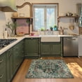 thumbnail image 6 of Moynesa 2'x3' Bohemian Area Rug, Small Boho Washable Bathroom Entryway Kitchen Rug,Floral Medallion Non Slip Pet Friendly Vintage Throw Carpet for Indoor Front Door Sink Living Room Bedroom, Teal, 6 of 10