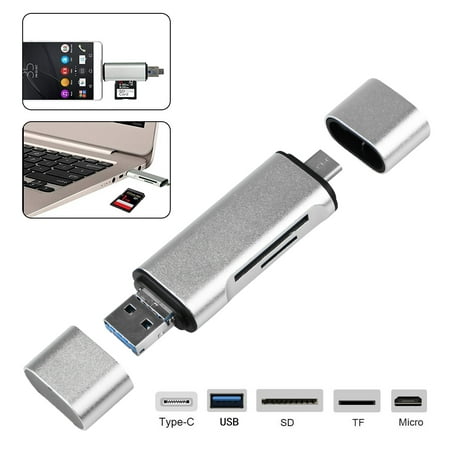 EEEKit 5 In 1 USB 3.1 Card Reader, Type C SD TF Micro SD Card Reader USB C for Macbook Tablet PC Android Mobile