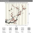 thumbnail image 6 of Cherry Blossom Shower Curtain 72Wx72H Inch Floral Sakura Pink Plum Buds Asian Style Japanese Chinese Painting Birds Fabric Polyester Waterproof Fabric 12 Pack Plastic Hooks RY-OUCG, 6 of 6