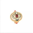thumbnail image 2 of HOOUN White Natural Jade Flower Rings 18K Gold Plated Adjustable Ring Real Jewelry, 2 of 7