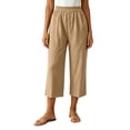 thumbnail image 3 of Nugftut Capri Pants for Women Elastic Waisted Capris Lightweight Loose Summer Beach Vacation Casual Pants, 3 of 6