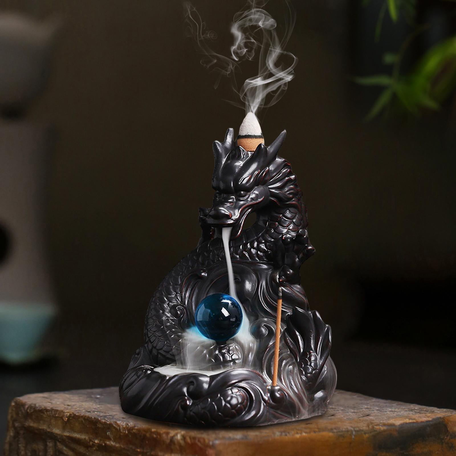 WLPZXP Creative Backflow Incense Burner Waterfall Incense Holder Dragon Statue Ornament