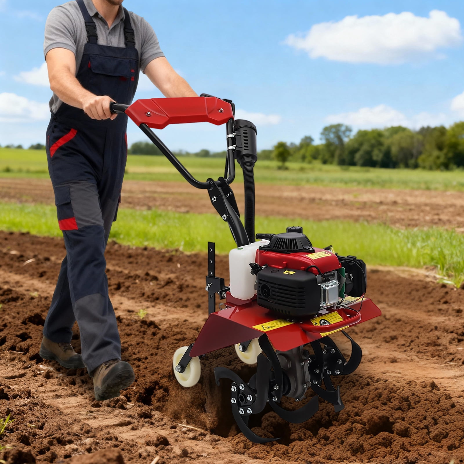 Yardmax Compact Front Tine Tiller 80cc - Walmart.com