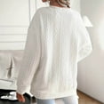 thumbnail image 4 of XFLWAM Sweaters for Women Round Neck Long Sleeve Warm Fall Winter Pullover Casual Solid Color Fashion Soft Tops M, 4 of 9