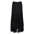 thumbnail image 2 of Vestido largo de malla lisa para baile de salón de tango y vals moderno para mujer Negro, 2 of 8