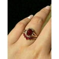 thumbnail image 3 of Rag Jewels 2.00 Ctw Oval Cut Garnet & Diamond Wedding Anniversary Engagement Bridal Set Ring 14K Yellow Gold Plated 925 Sterling Silver 925 Sterling Silver -10, 3 of 4
