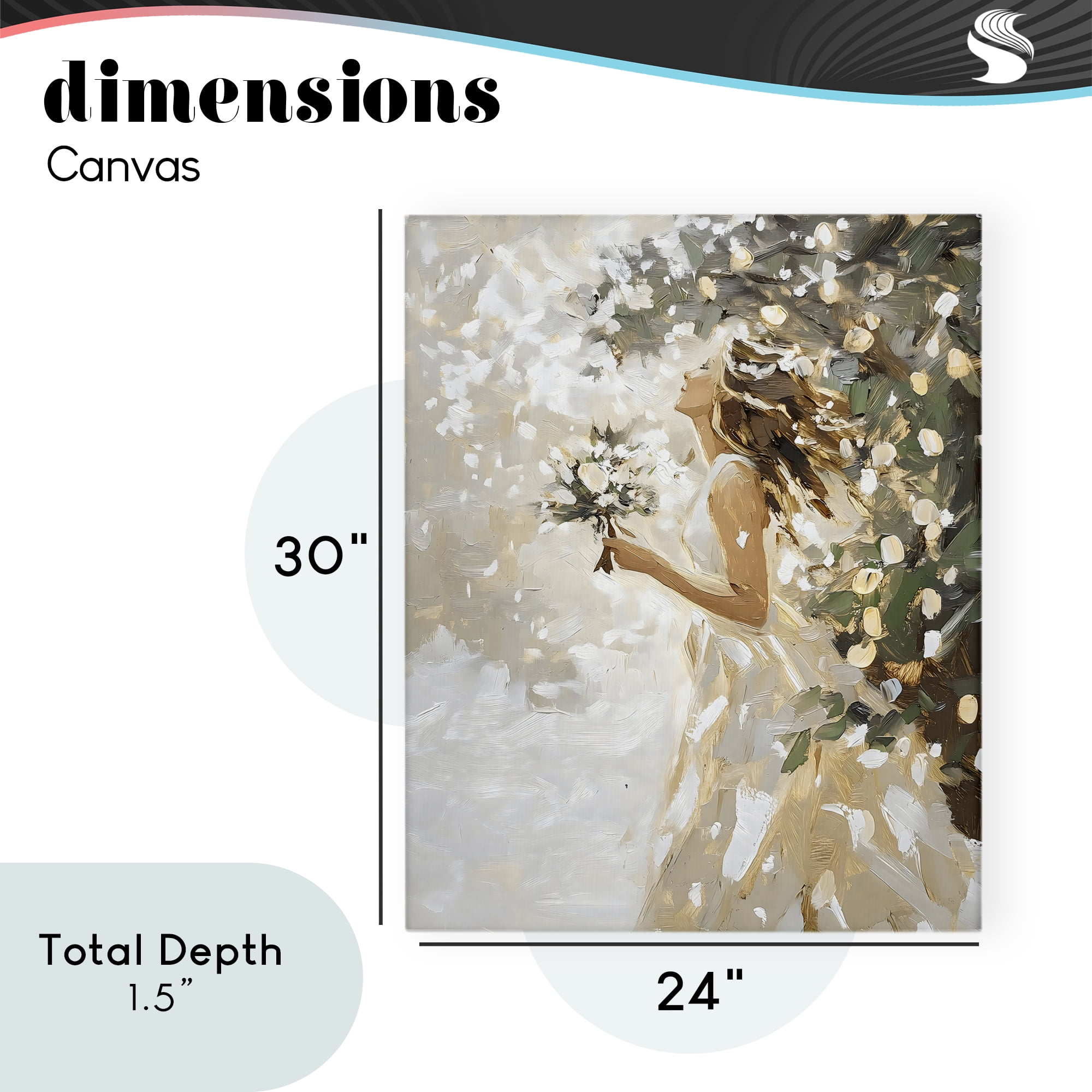 Soft White Snow Flurry Canvas Wall Art, design by LSR Design Studio