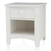 Furniture of America Dimanche Solid Wood 1-Drawer Nightstand in White