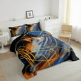 thumbnail image 3 of jejeloiu Minimalist Watercolor Bedding Comforter Set,Modern Geometric Aesthetic Twin Comforter Sets,Orange Blue Black Bedding Set For Men Women,Lightweight Room Decor Reversible,2pcs, 3 of 8
