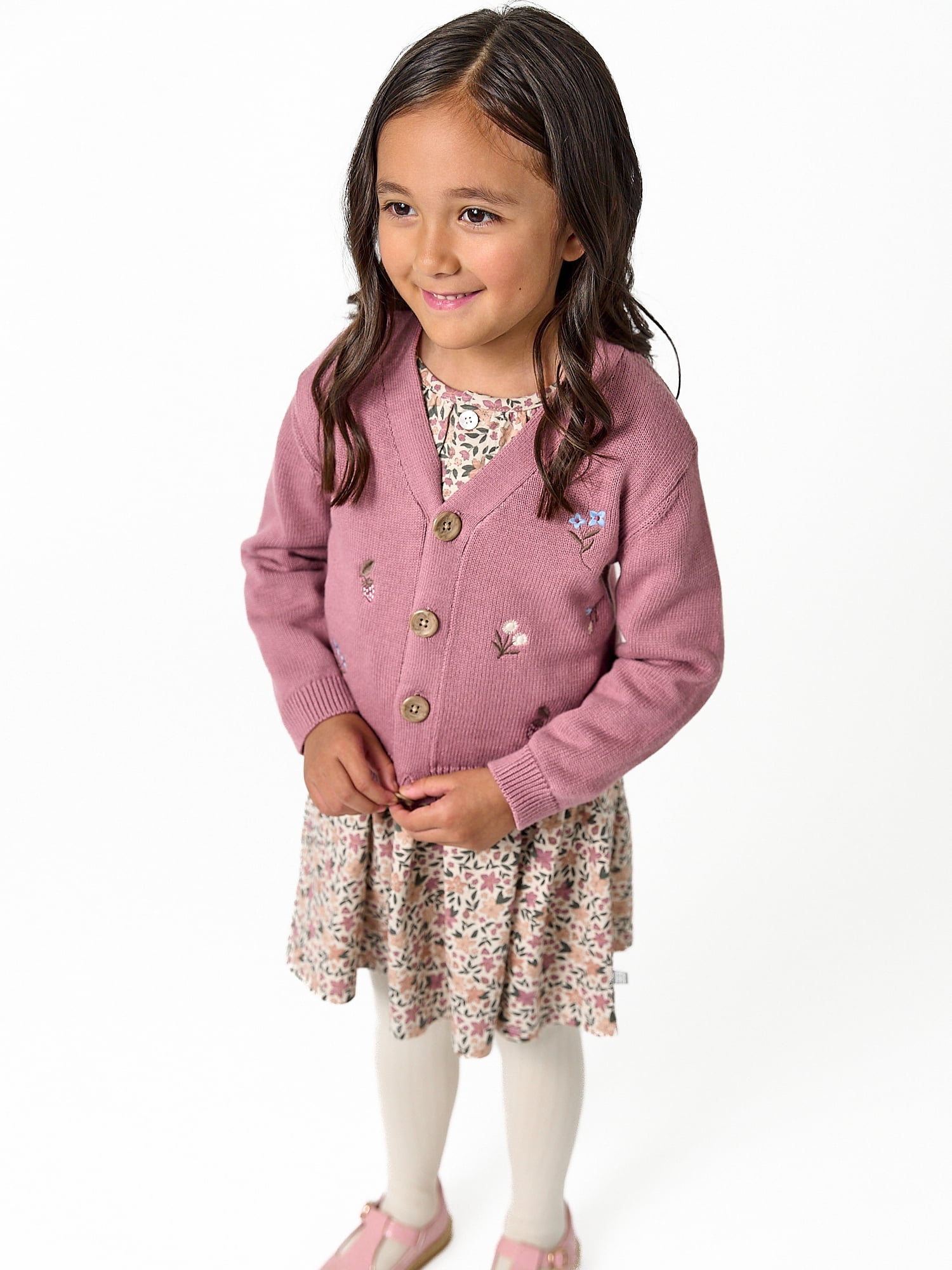Modren Moments by Gerber Toddler Girl Embroidered Cardigan Sweater, 12 Months - 5T