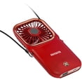 thumbnail image 5 of Aiwa Folding Necklace Fan and 4000mAh Power Bank with Lanyard and Phone Stand, Red, 5 of 5